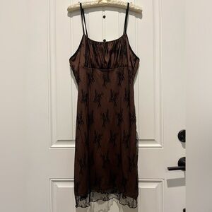 SHEIN Black lace with Brown underneath Dress 1XL